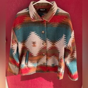 Blue B Collection Multicolor southwest Aztec jacket with pockets